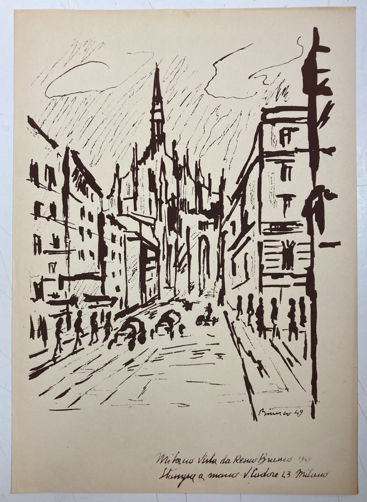 Milano, Duomo. Veduta Animata Di Remo Bianco, 1949.