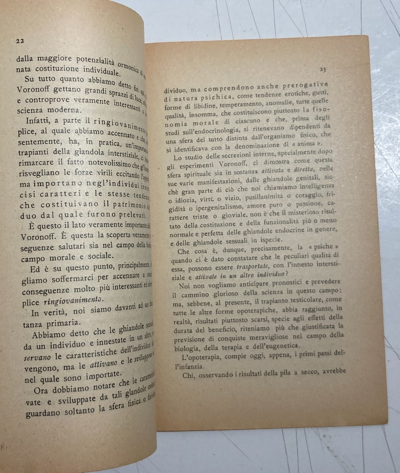 Medicina, Endocrinologia E Sessualità. Innesti Voronoff E Fenomeni Sessuali, Edoardo Tinto
