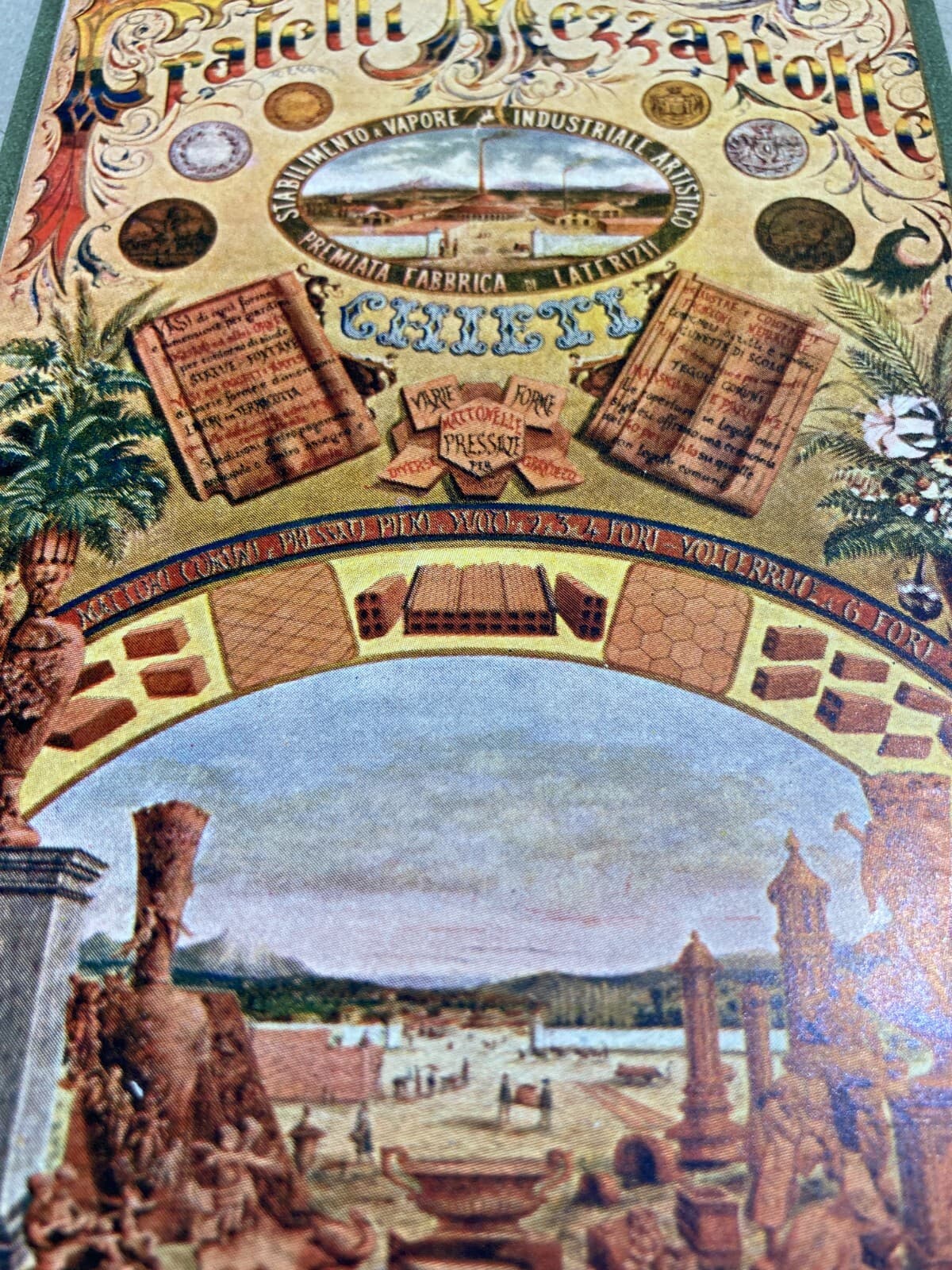 Abruzzo, Chieti: Antica Cartolina Pubblicitaria Edilizia Laterizi Mezzanotte