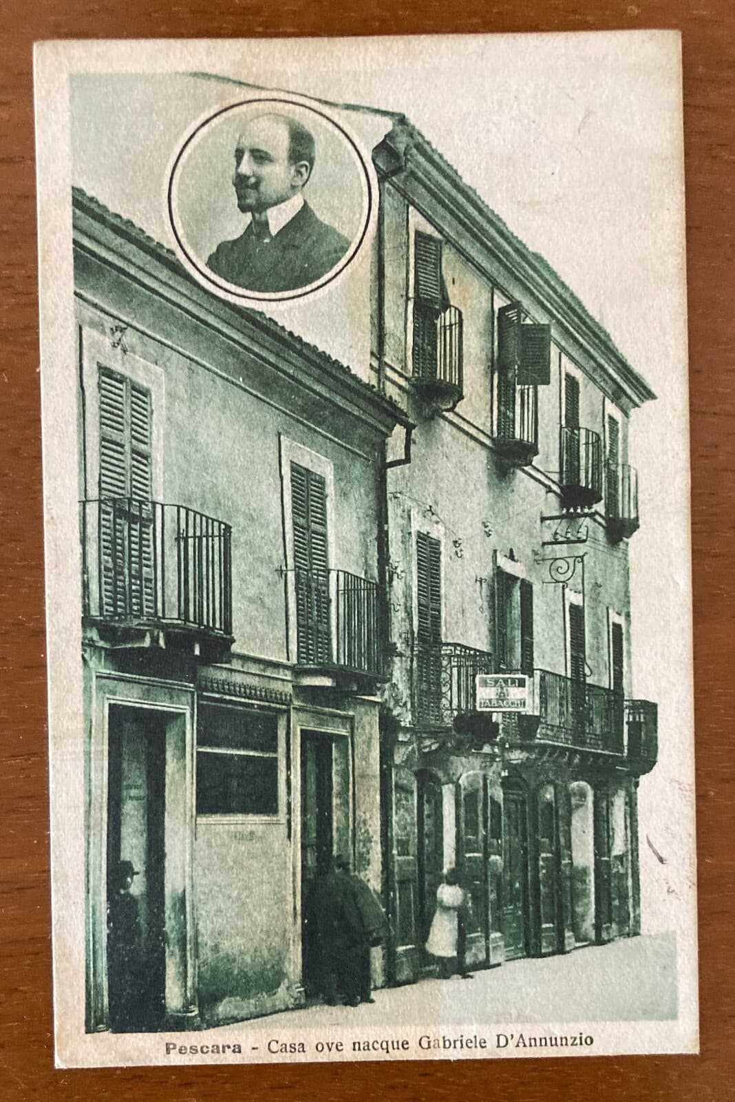 Abruzzo, Pescara: Antica Veduta Animata Della Casa Di d'Annunzio Con Ritratto E Tabaccheria