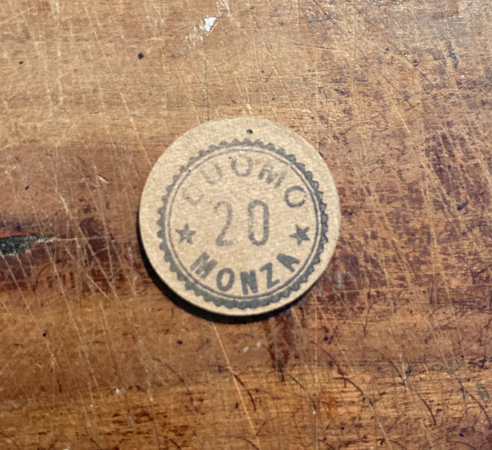 Milano Monza, Gettone Tramviario d'Epoca In Cartone Pressato