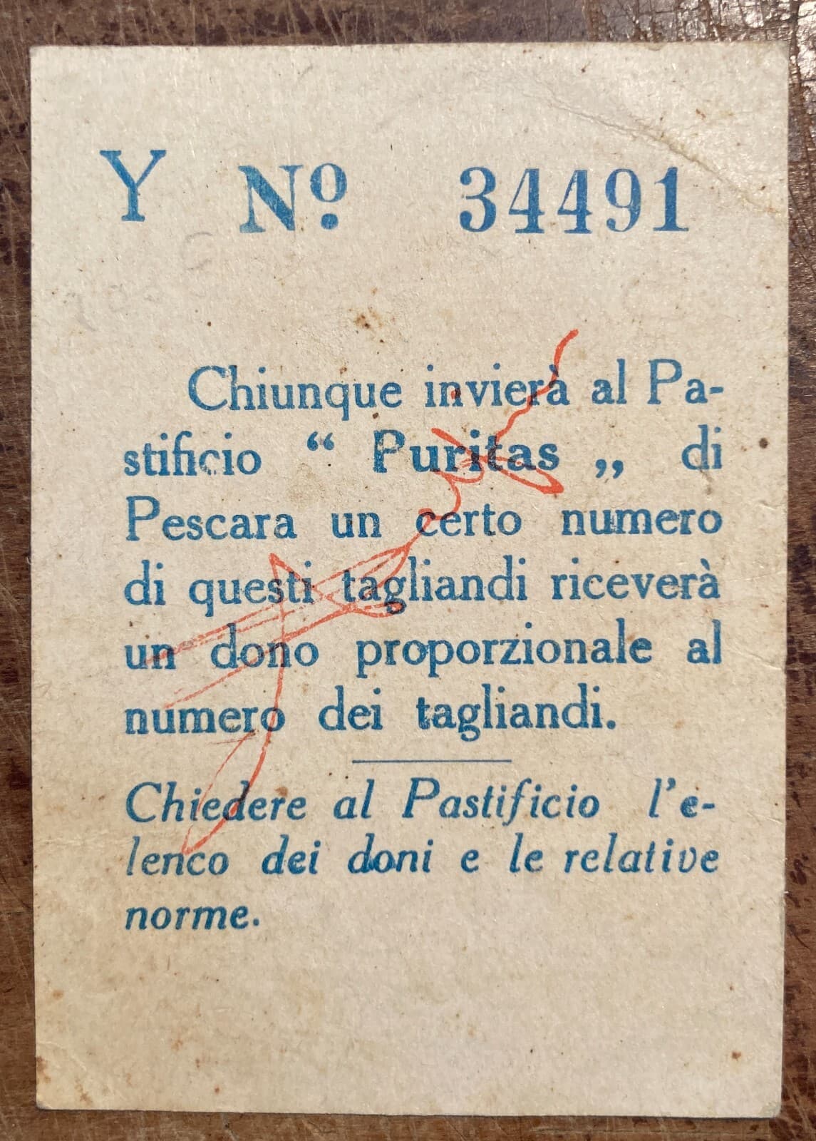 Abruzzo, Pescara: Pubblicità d'Epoca Con Grafica Futurista Del Pastificio Puritas