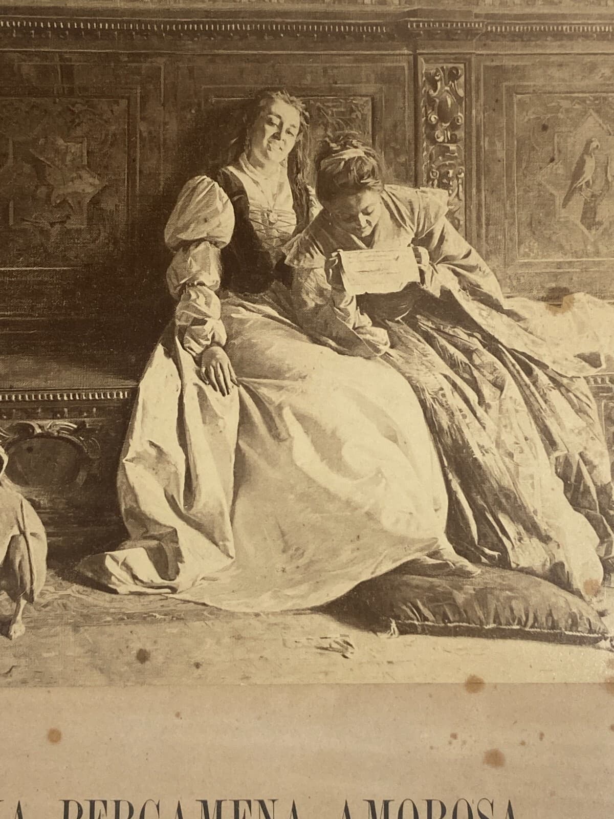 Antica Fotografia: Pergamena Amorosa (Paolo Bedini), Fotografo Bertinazzi, Bologna