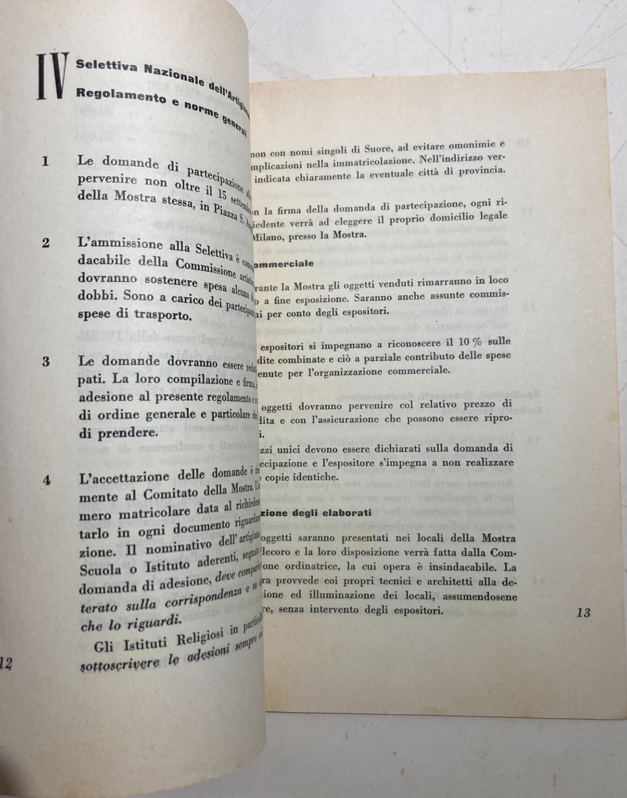 Milano: Mostra Artigianato Artistico Angelicum, Programma Ed Elenco Premi, 1952
