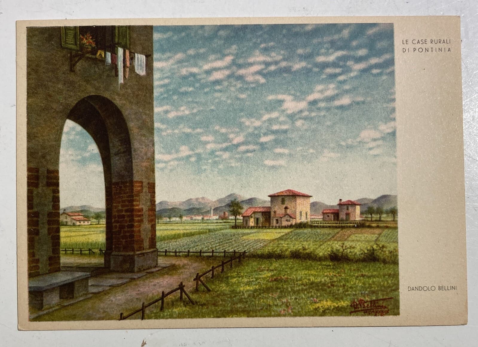 Agro Pontino: Architettura Del Regime A Pontinia. Municipio E Case Rurali (set Di 2 Cartoline)