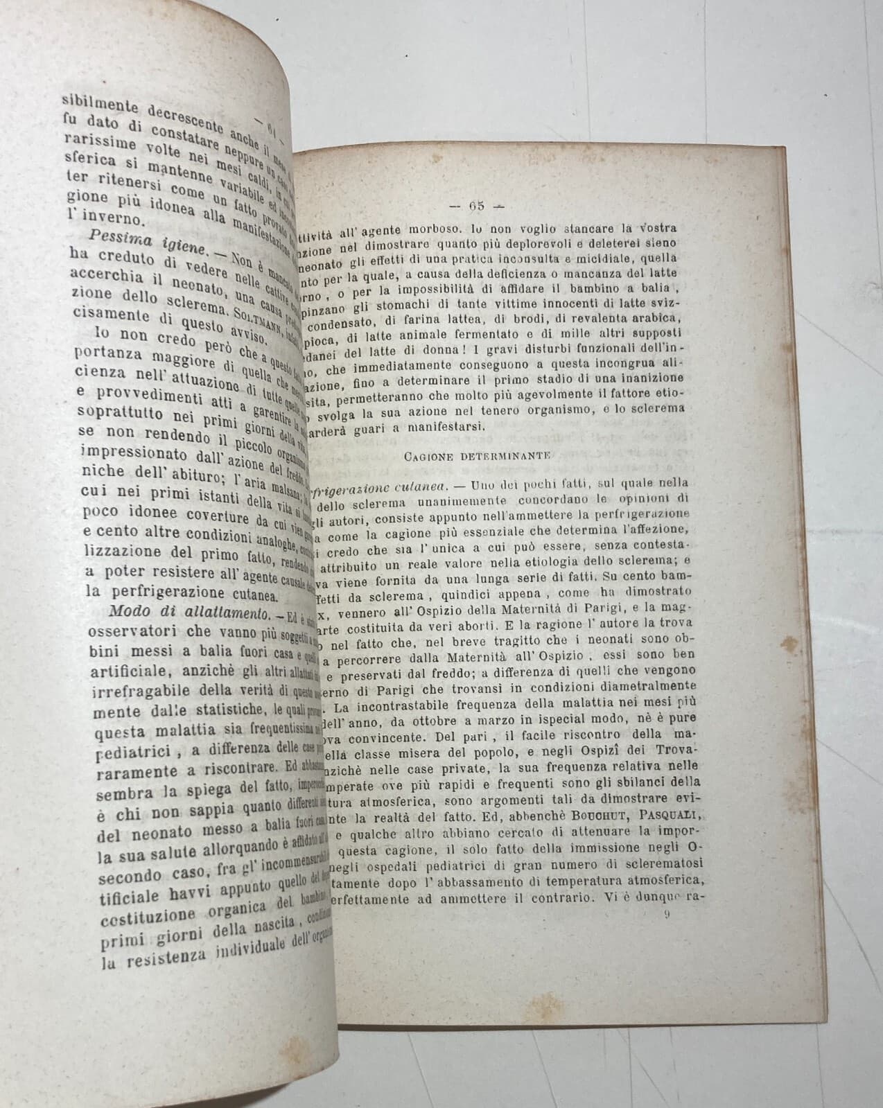 Medicina, Pediatria E Dermatologia: Lo Sclerema Dei Neonati. Antica Edizione Di G. Somma, Napoli 1892.