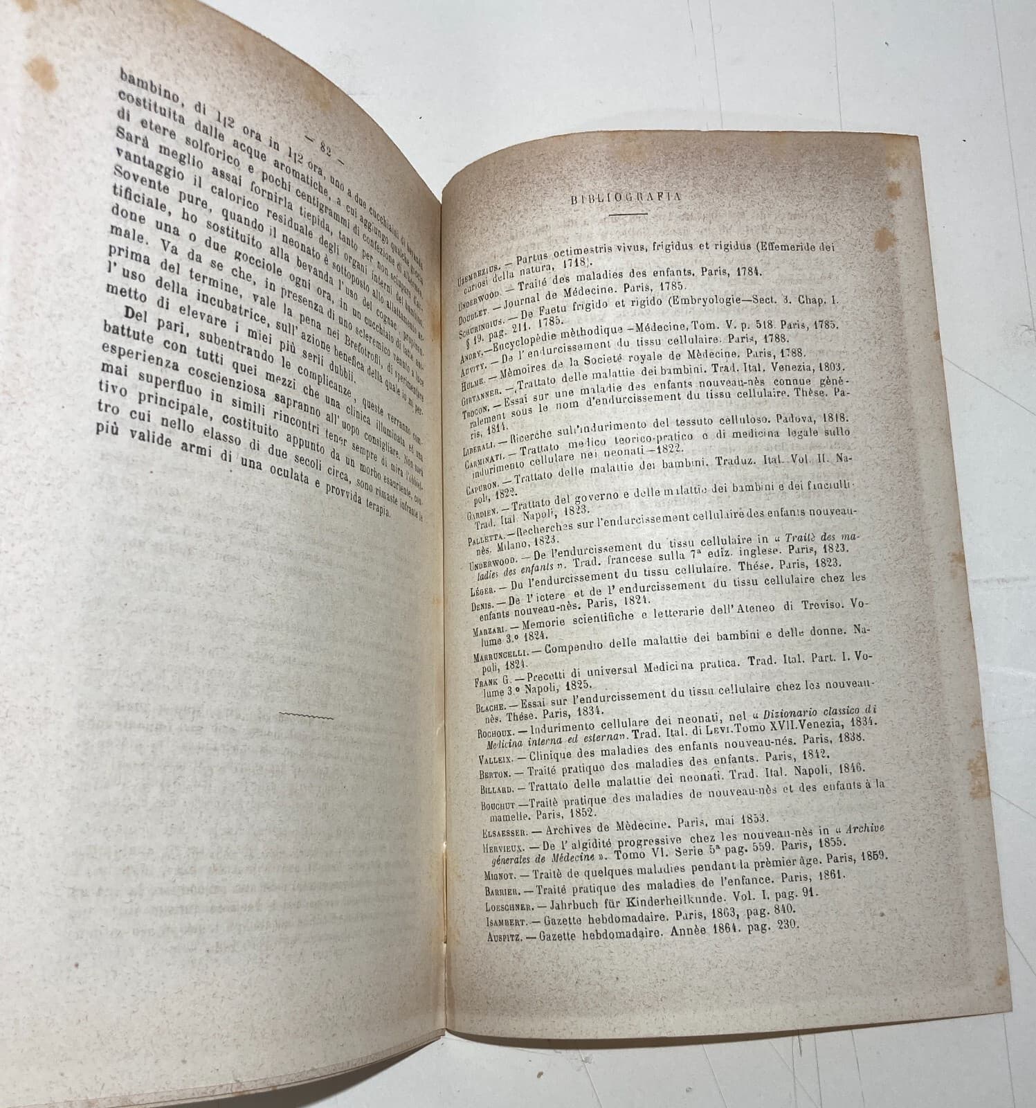 Medicina, Pediatria E Dermatologia: Lo Sclerema Dei Neonati. Antica Edizione Di G. Somma, Napoli 1892.