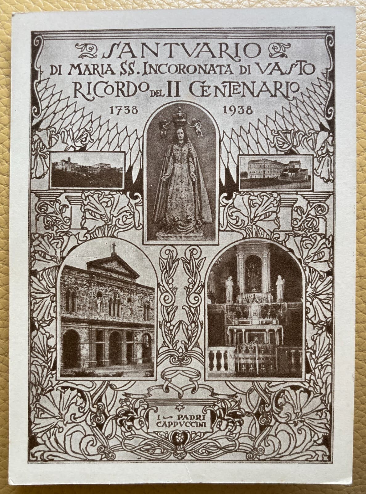 Abruzzo, Vasto. Santuario Dell'Incoronata. Centenario Dei Padri Cappuccini. Cartolina