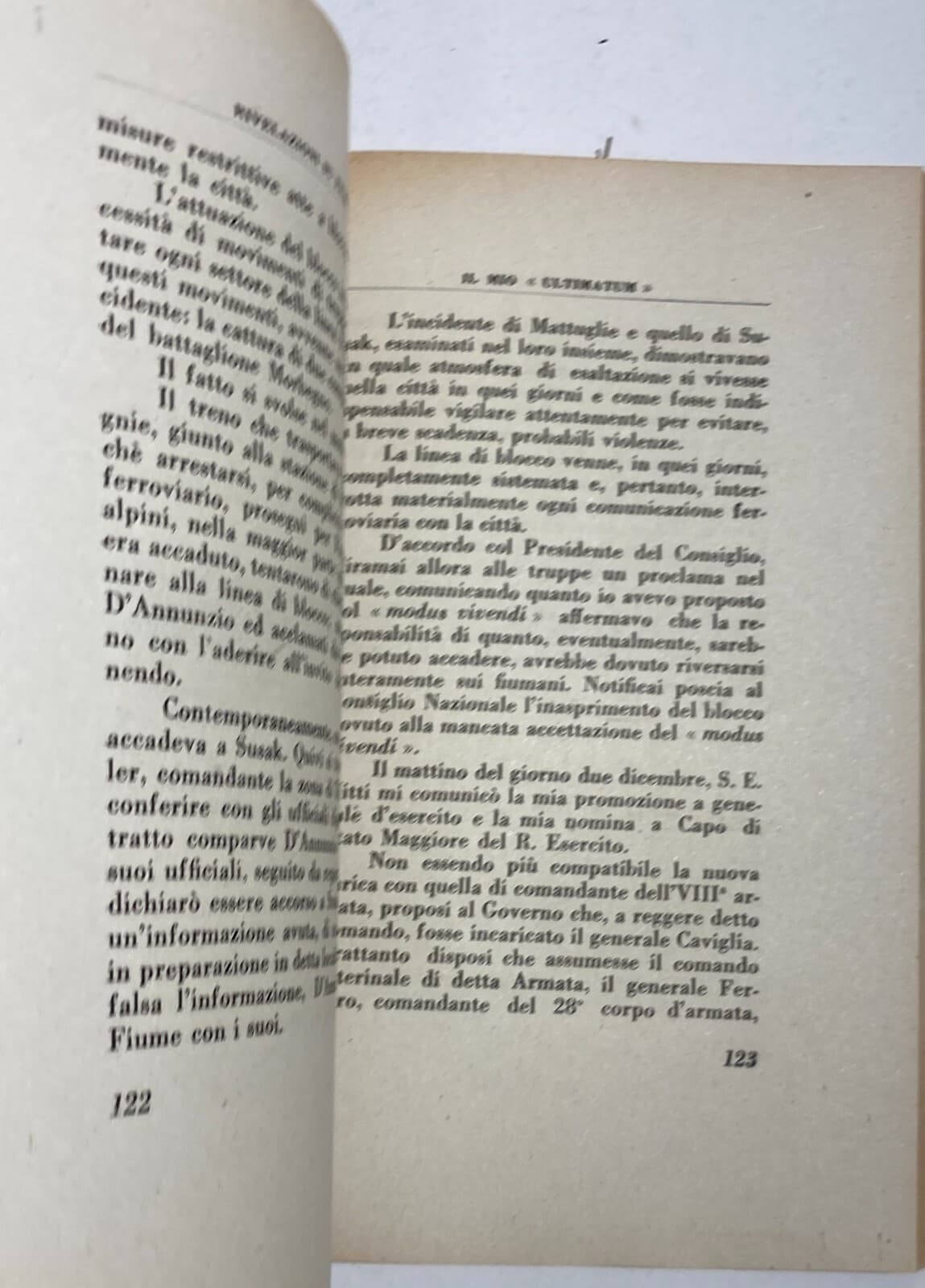 Pietro Badoglio, Rivelazioni Su Fiume   1946