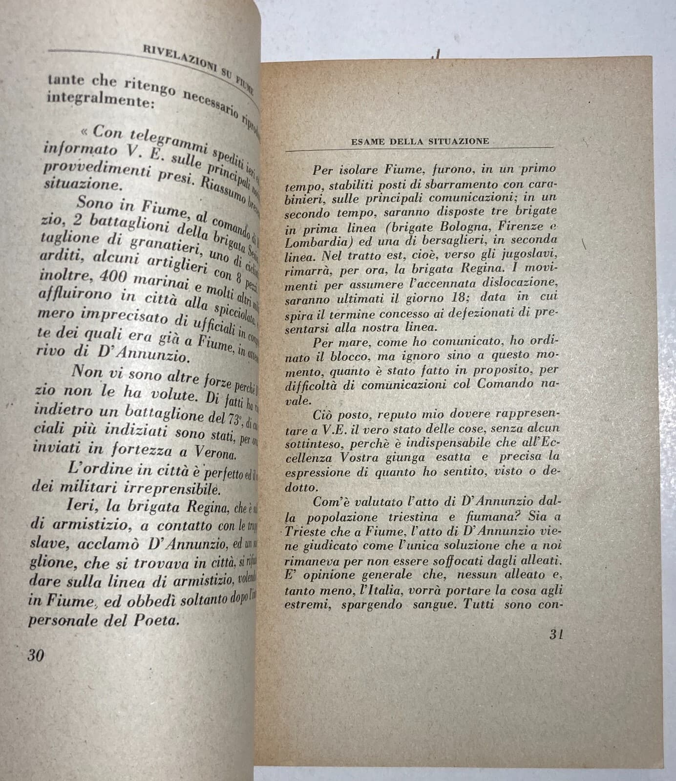 Pietro Badoglio, Rivelazioni Su Fiume   1946