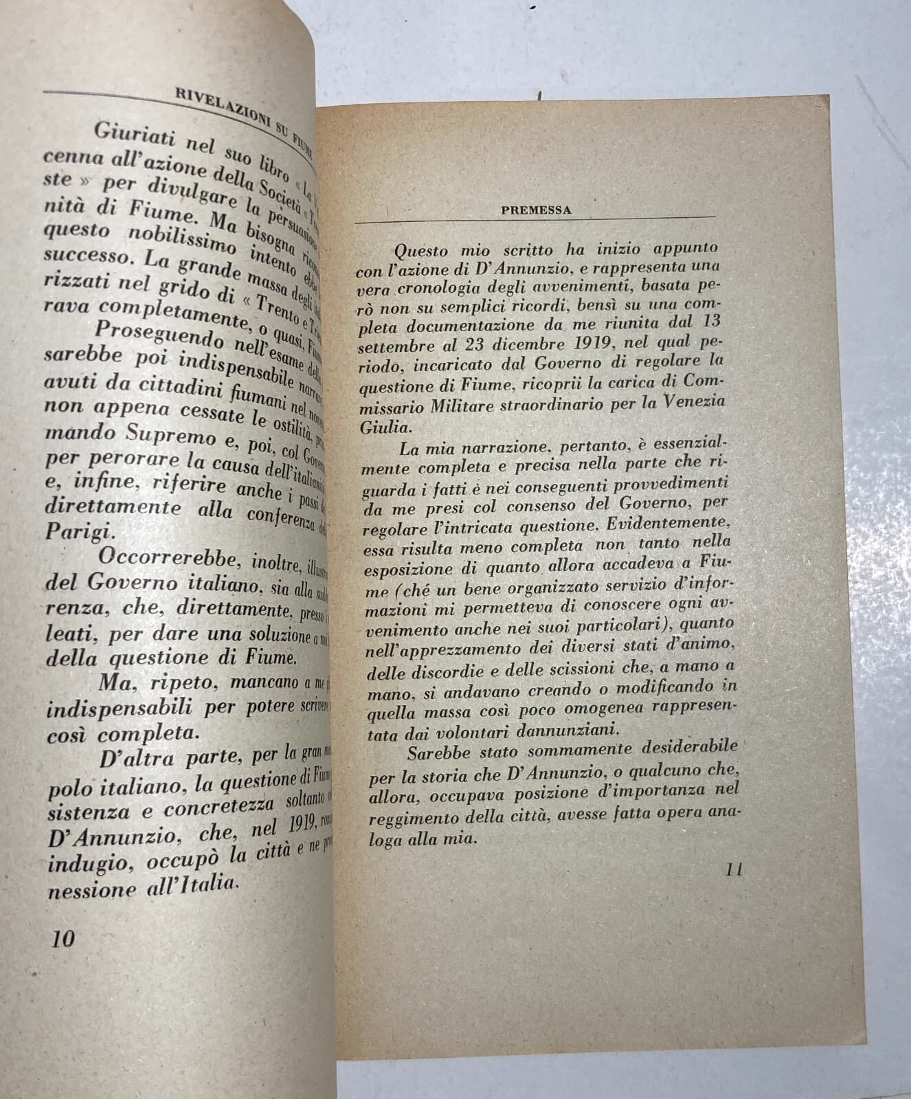 Pietro Badoglio, Rivelazioni Su Fiume   1946