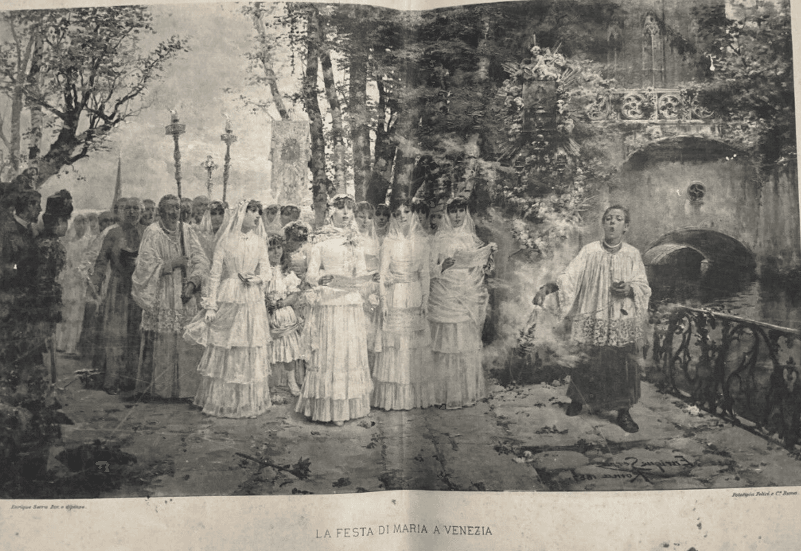 Arte, Folklore, Processione: Festa Di Maria A Venezia. Artista Enrique Serra, Felici
