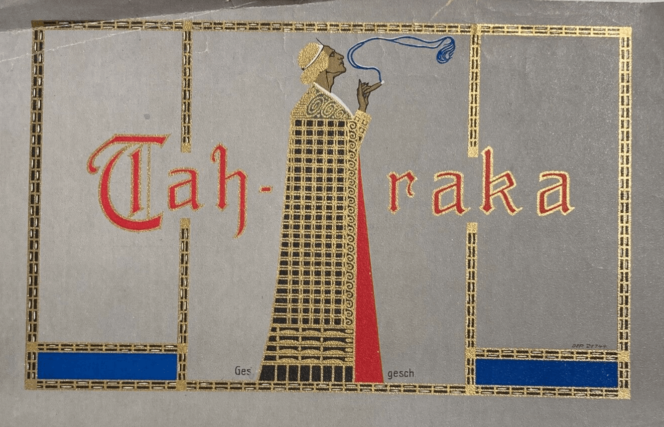 Antica Stampa Cromolitografata A Colori Con Dorature   Fumatore, Tabacco