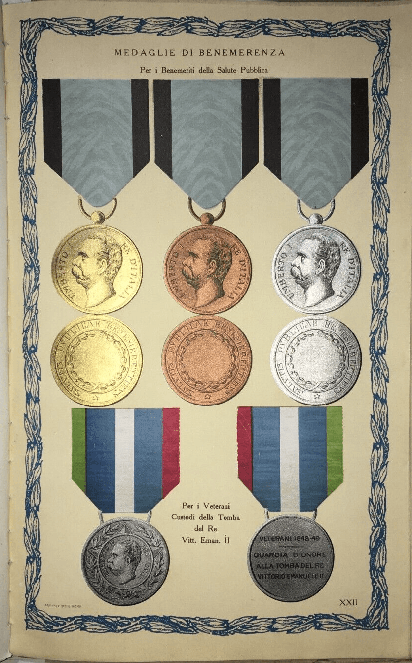 Araldica, Savoia, Medicina E Salute Pubblica: Guardia d'Onore. Stampa Cromolitografica