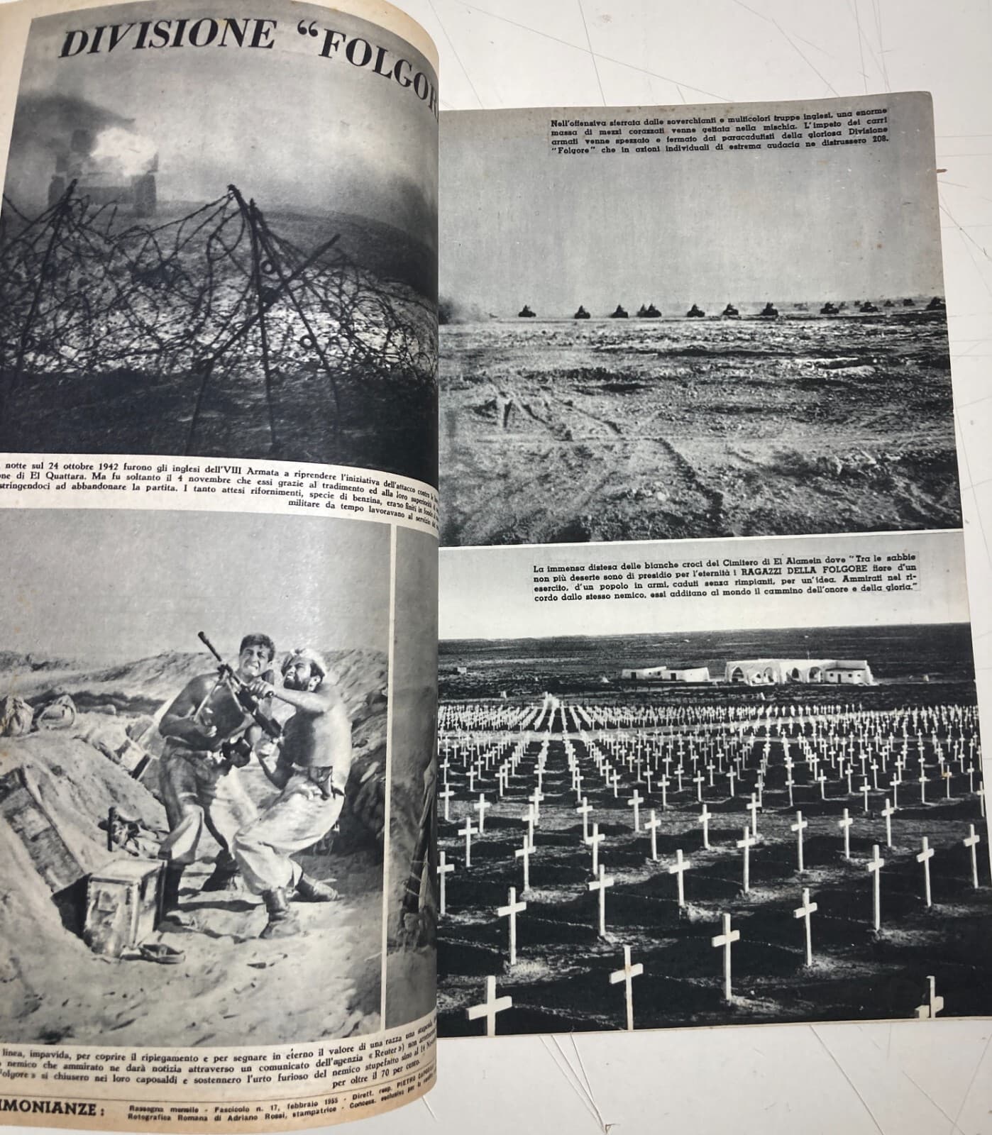 Militaria Africa Colonie Tobruk El Alamein Battaglia Nel Deserto Illustrato 1955