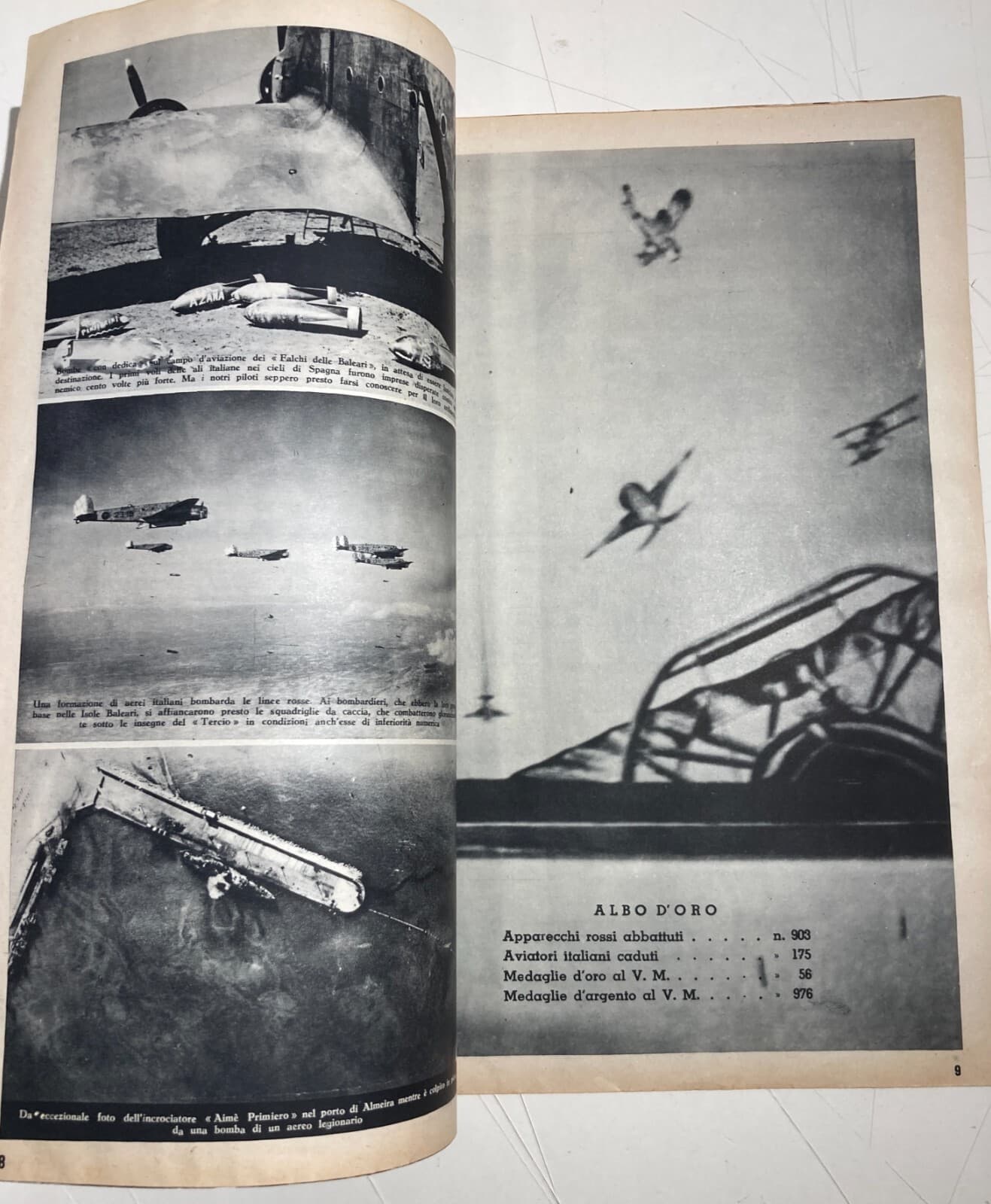 Militaria, Aviazione, Legionari Italiani Nella Guerra Di Spagna, Illustrato, 1954