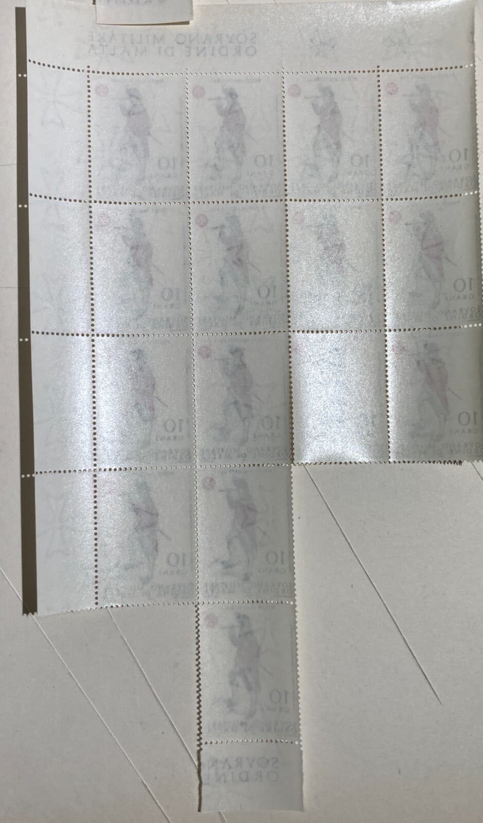 Militaria, Araldica, Ordine Di Malta, Francobolli: 5 Fogli d'Epoca