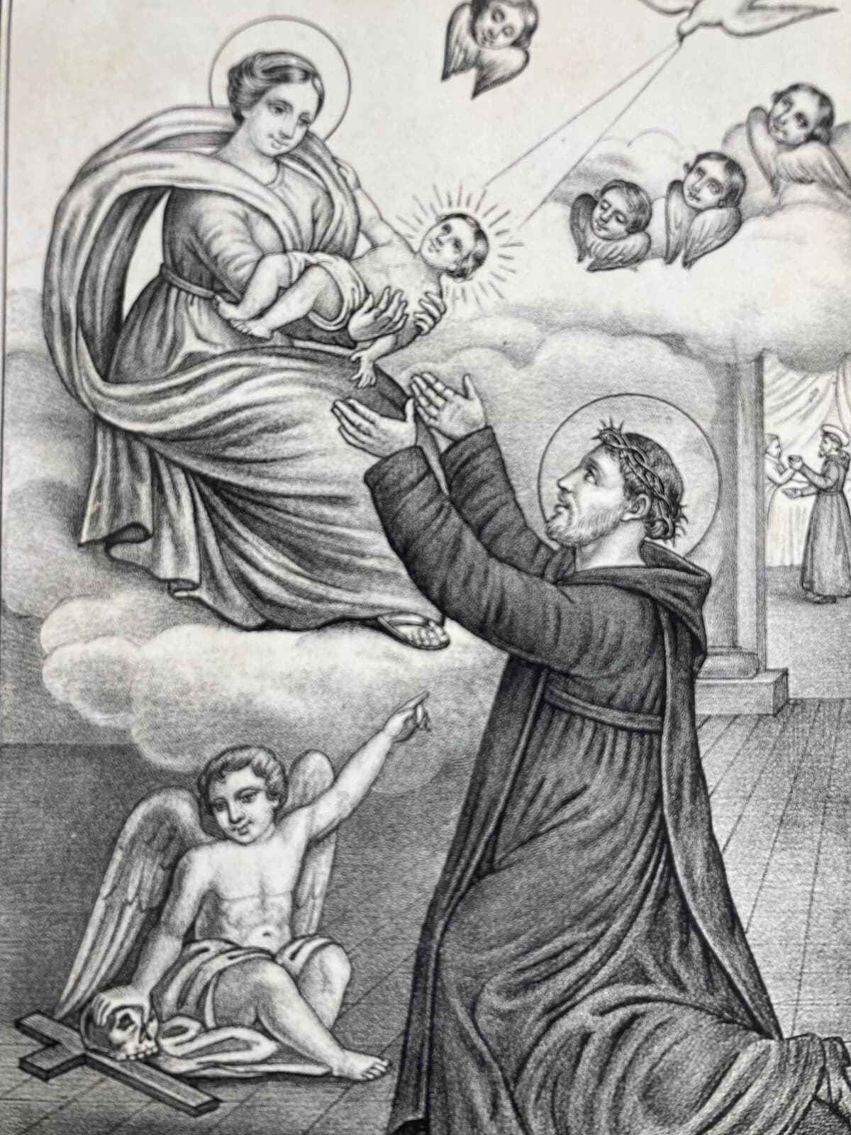 Antica Stampa Popolare Devozionale: S. Giovanni Di Dio, Fatebenefratelli, Apicella