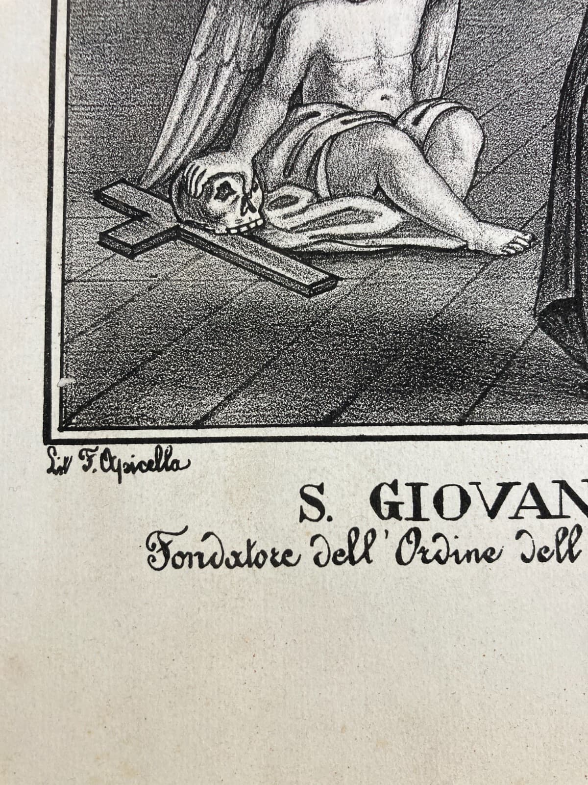 Antica Stampa Popolare Devozionale: S. Giovanni Di Dio, Fatebenefratelli, Apicella