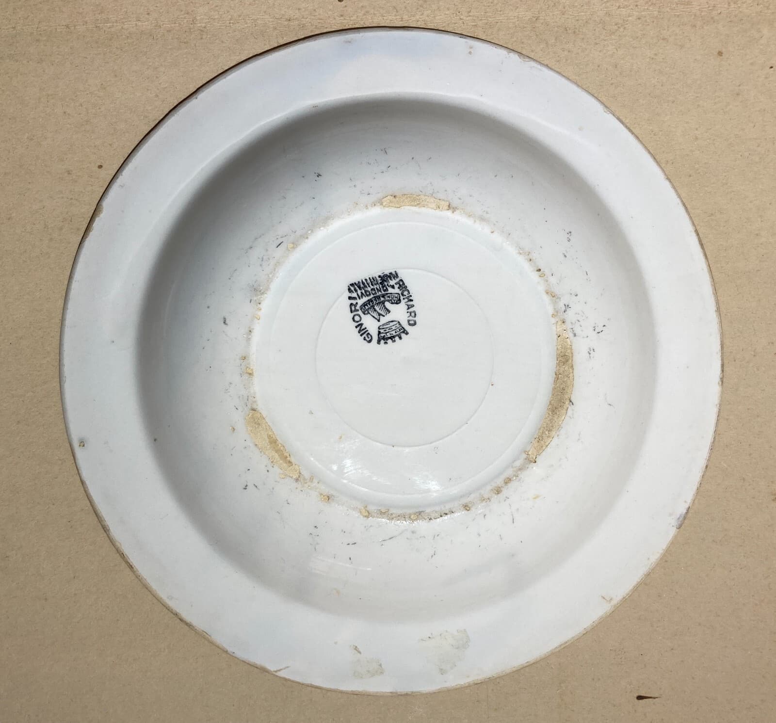 Piatto In Ceramica Con Decoro Aerografato, Barca A Vela, Era Ponti, Mondovì