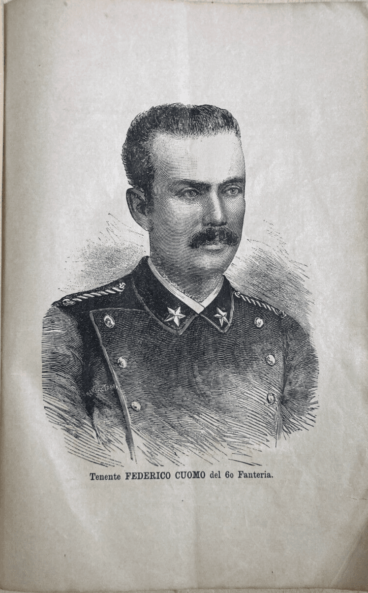 Militaria. Fanteria. Tenente Federico Cuomo. Antica Stampa. Ritratto In Divisa.