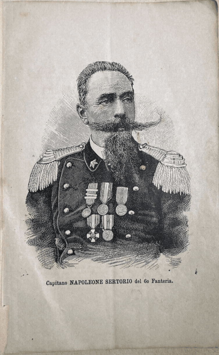 Militaria: Capitano Napoleone Sertorio, 60° Fanteria   Antico Ritratto