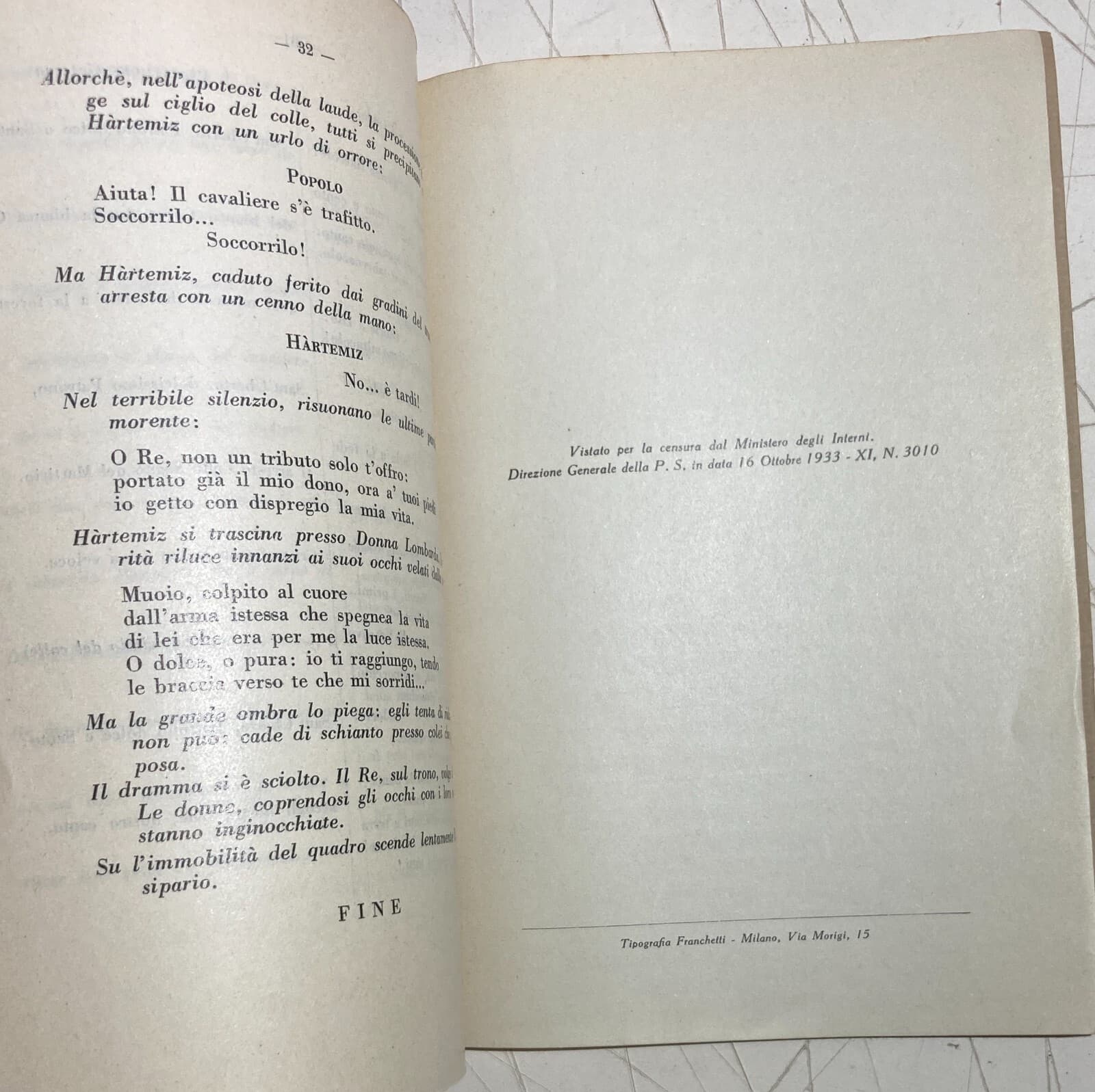 Alessandro Cicognini, Donna Lombarda   Libretto Di Melodramma, 1933