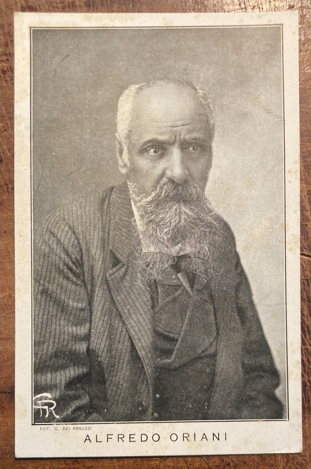 Alfredo Oriani: Ritratto. Antica Cartolina Pubblicitaria Dei Ranuzzi. Edizioni Laterza, Bari