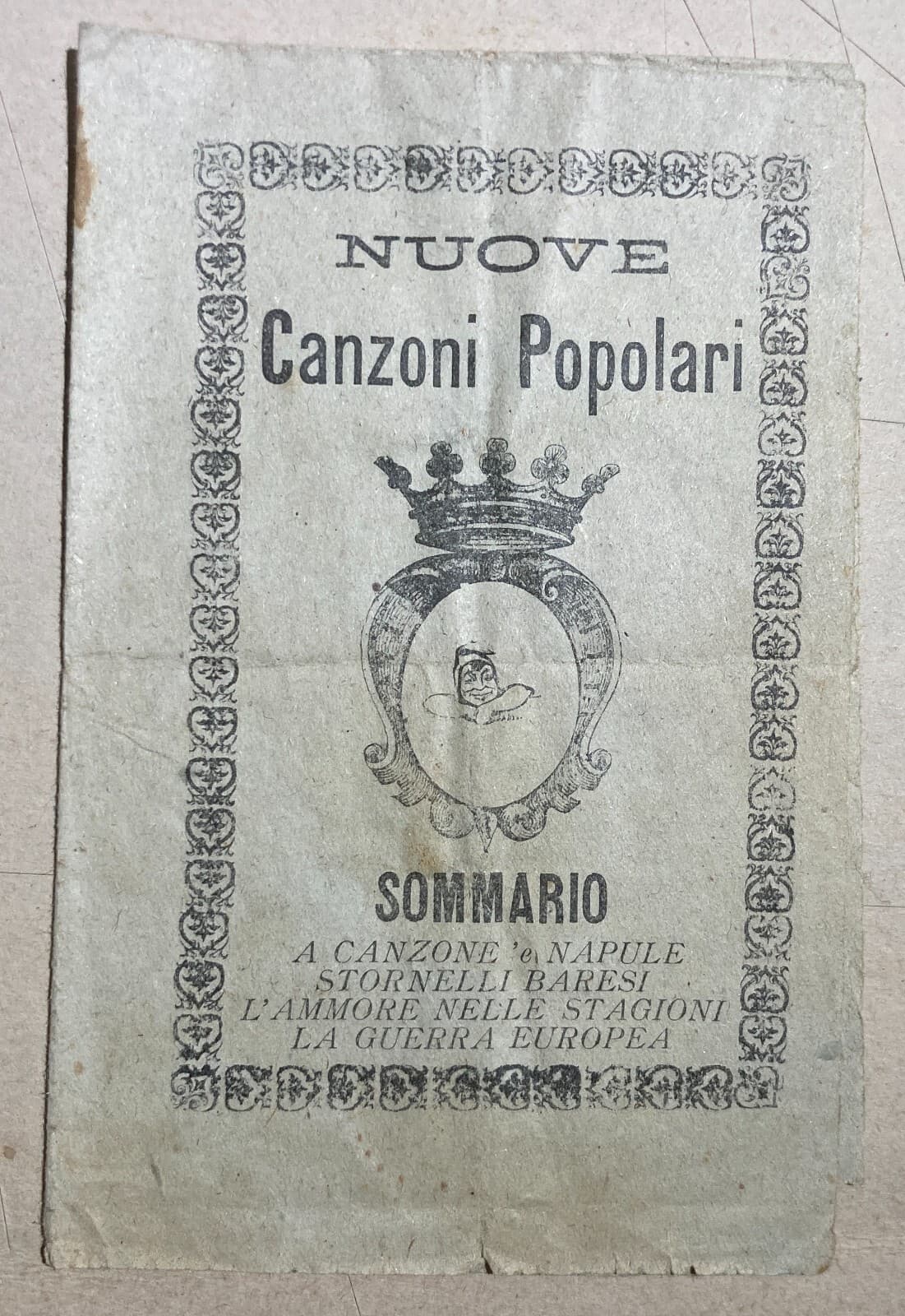 Musica Popolare, Folklore, Canzoni Dialettali: Napoli, Bari E La Grande Guerra