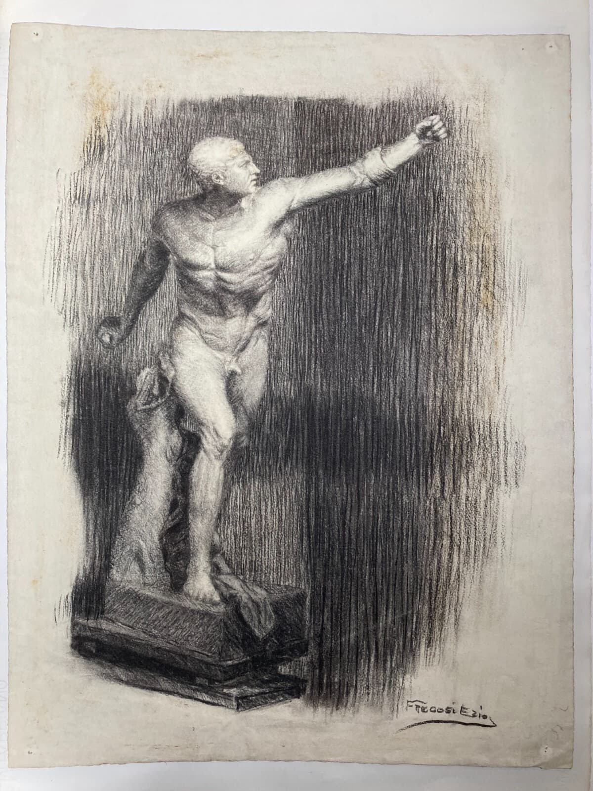 Studio Di Nudo Maschile (atleta). Disegno Di Ezio Fregosi.