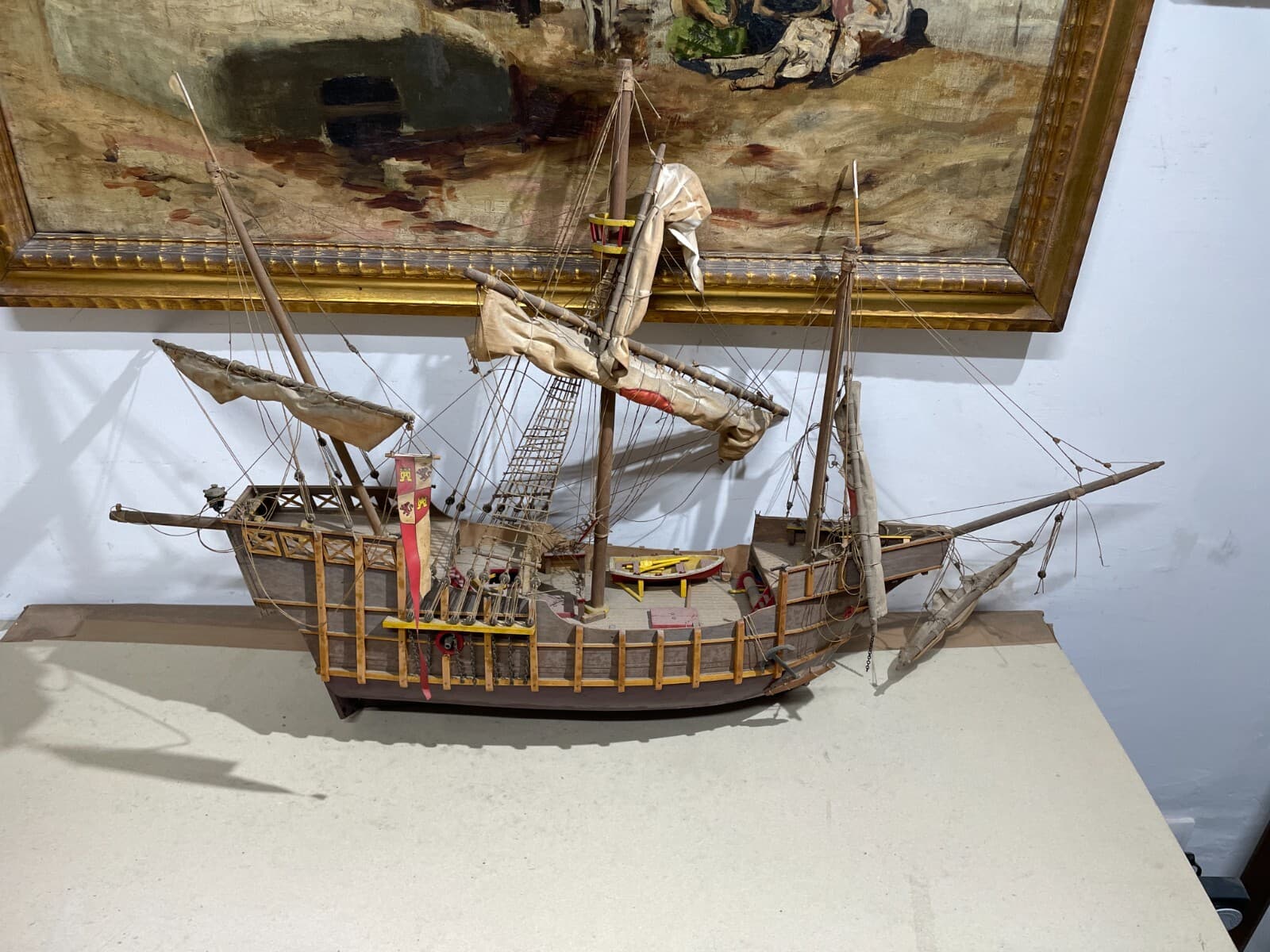 Modello Di Antico Veliero Santa Maria (caravella Di Colombo)