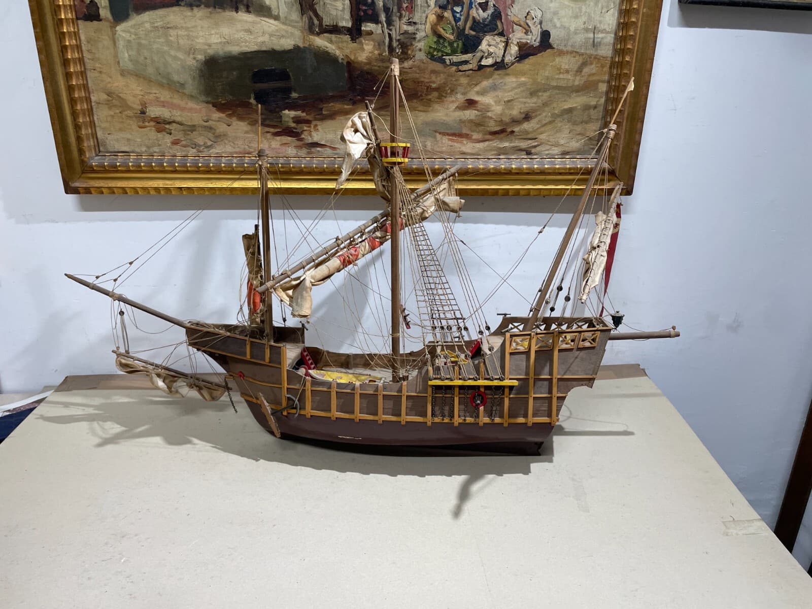 Modello Di Antico Veliero Santa Maria (caravella Di Colombo)