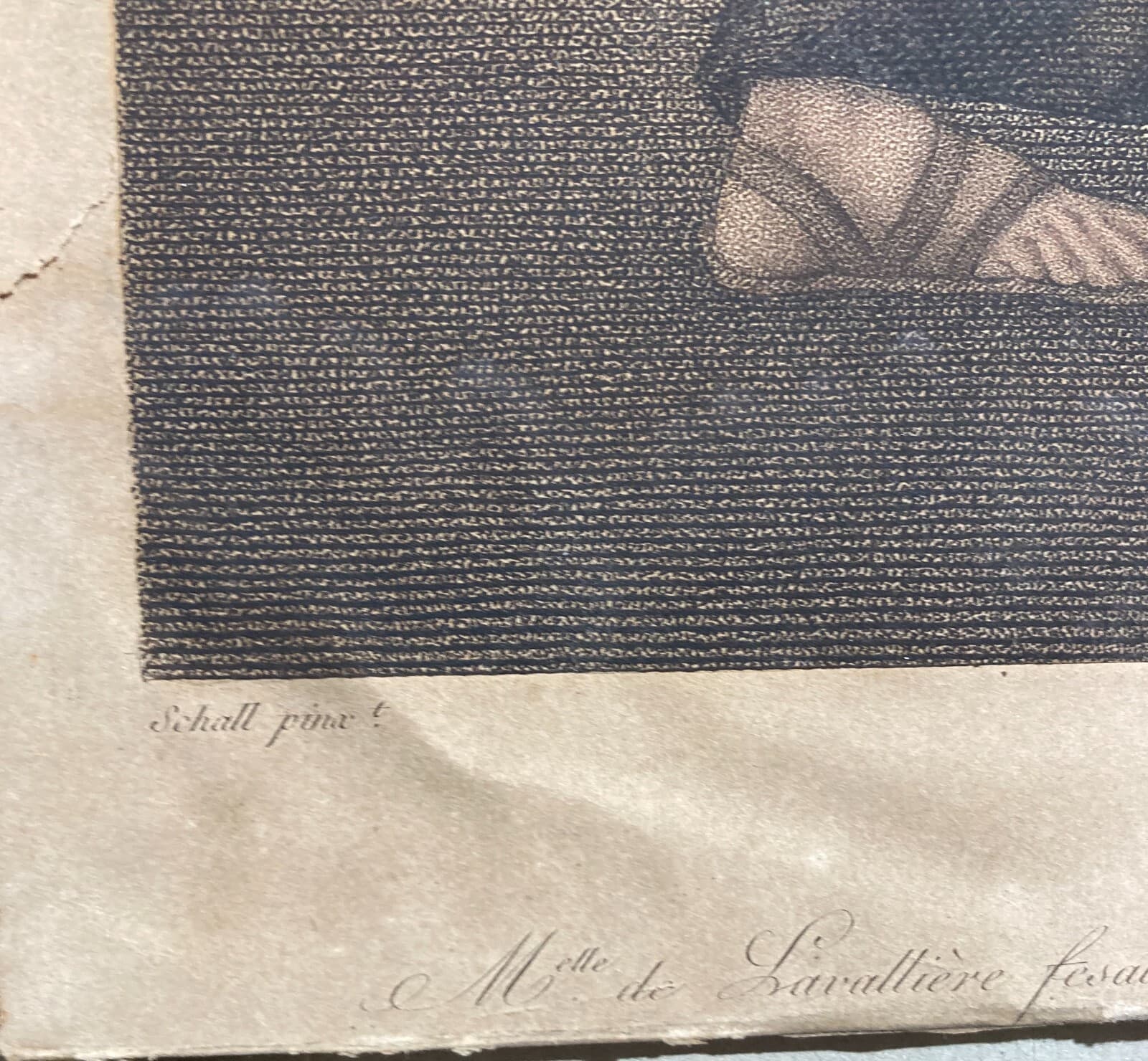 Antica Incisione A Colori   Artisti Schall E Ruotte   Lavallière   Padre Anselmo   XIX Secolo