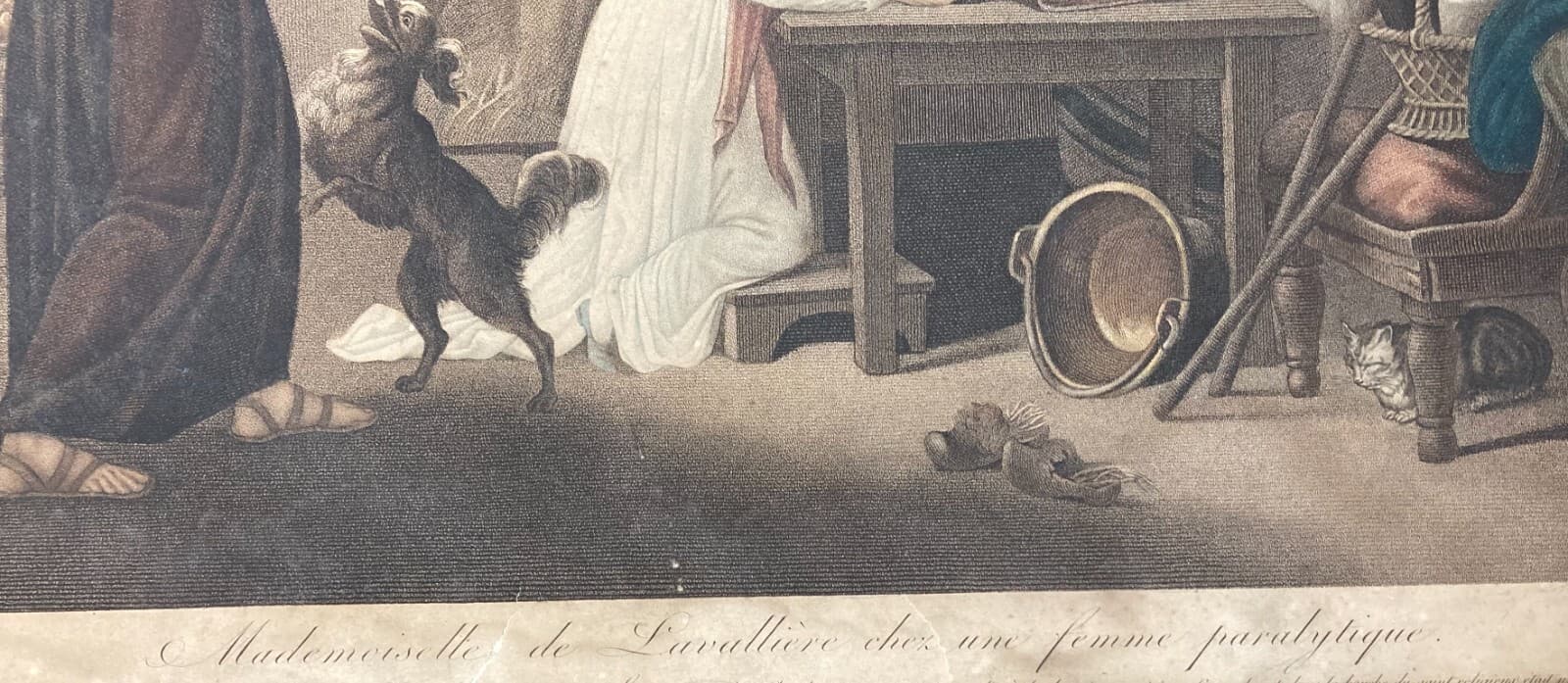 Antica Incisione A Colori   Artisti Schall E Ruotte   Lavallière   Padre Anselmo   XIX Secolo