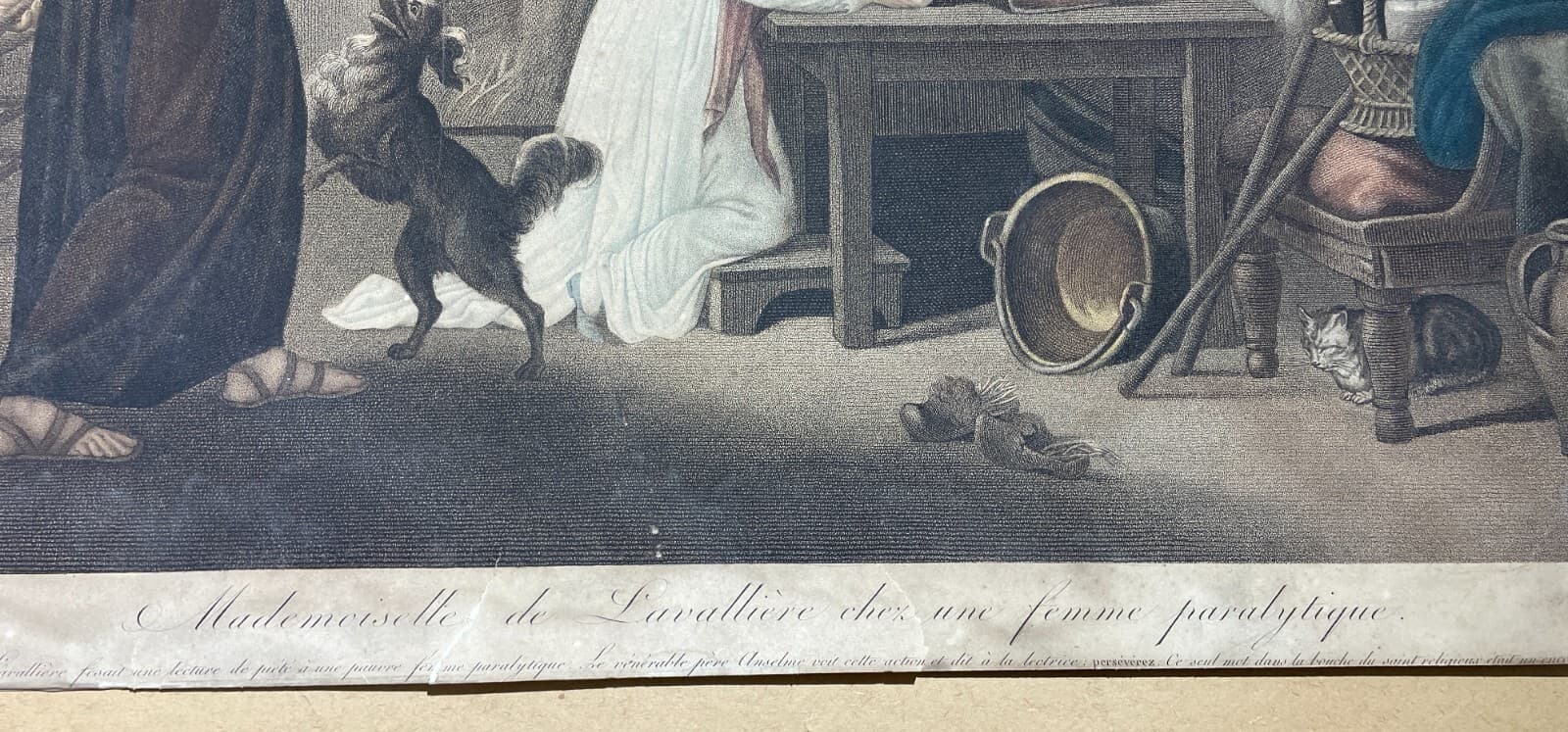 Antica Incisione A Colori   Artisti Schall E Ruotte   Lavallière   Padre Anselmo   XIX Secolo