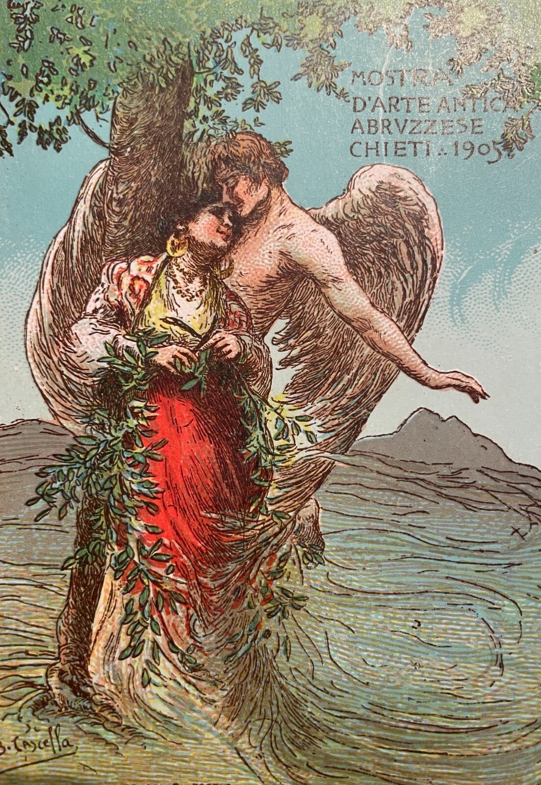 Abruzzo, Arte E Folklore: Cartolina Commemorativa Di Basilio Cascella Per La Mostra d'Arte Antica, Chieti 1905