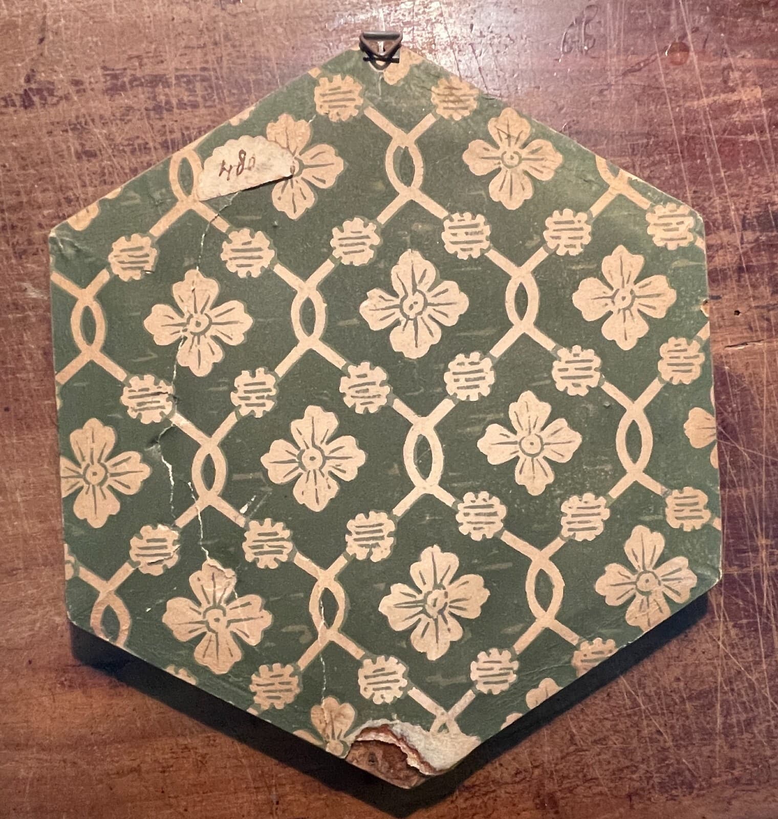 Stampa Colorata Decorativa   Damina Con Fiore   Quadretto Incorniciato Esagonale