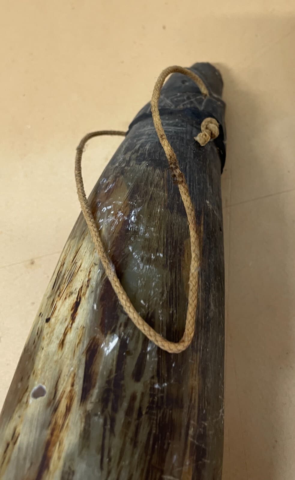 Borraccia In Corno Di Osso Intagliato   Artigianato Popolare Meridionale