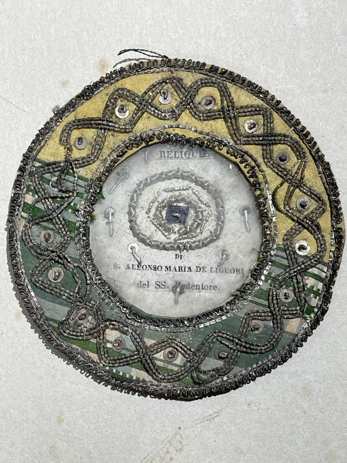 Artigianato Popolare Devozionale: Tessuto Ricamato Con S. Alfonso E Il SS. Redentore