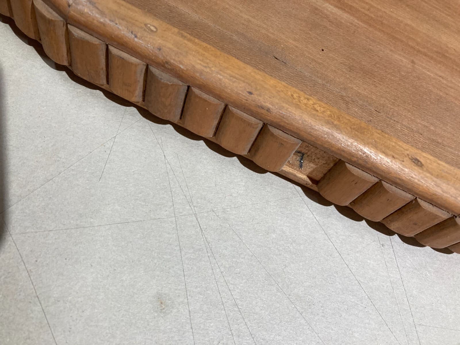 Grande Vassoio Dodecagonale In Legno Intarsiato Di Gusto Art Déco