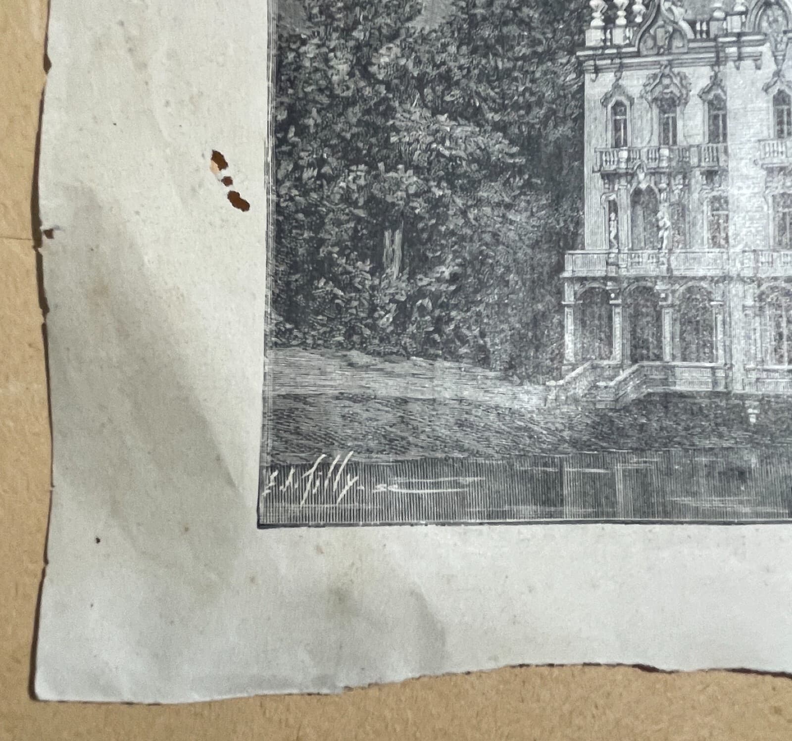 Esposizione Di Parigi 1889: Prospettiva Del Palazzo Dei Prodotti Alimentari E Torre Eiffel