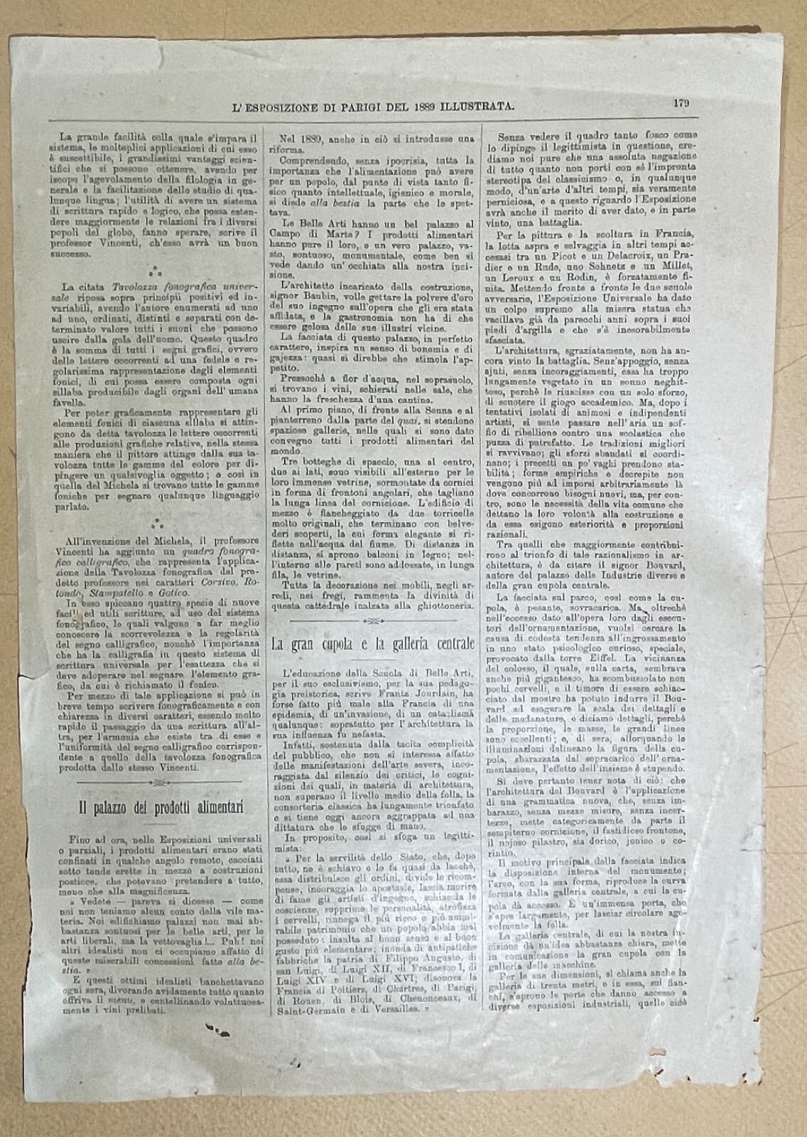 Esposizione Di Parigi 1889: Prospettiva Del Palazzo Dei Prodotti Alimentari E Torre Eiffel