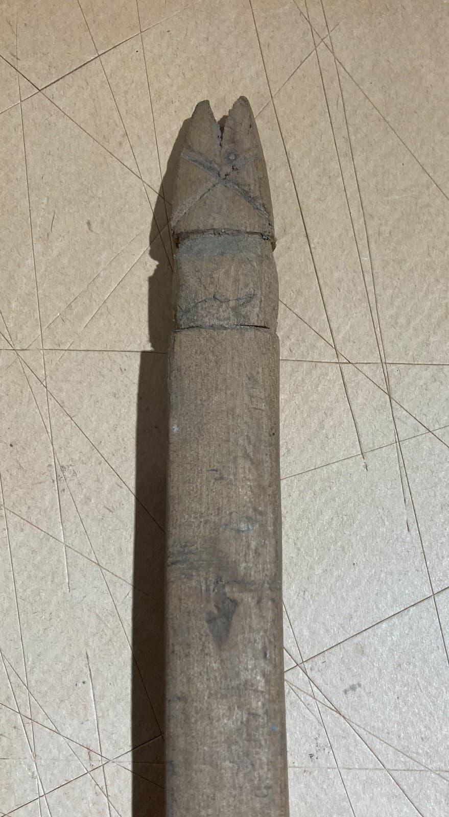 Folklore   Artigianato Popolare Del Legno   Forchettone Con Decori Incisi d'Epoca