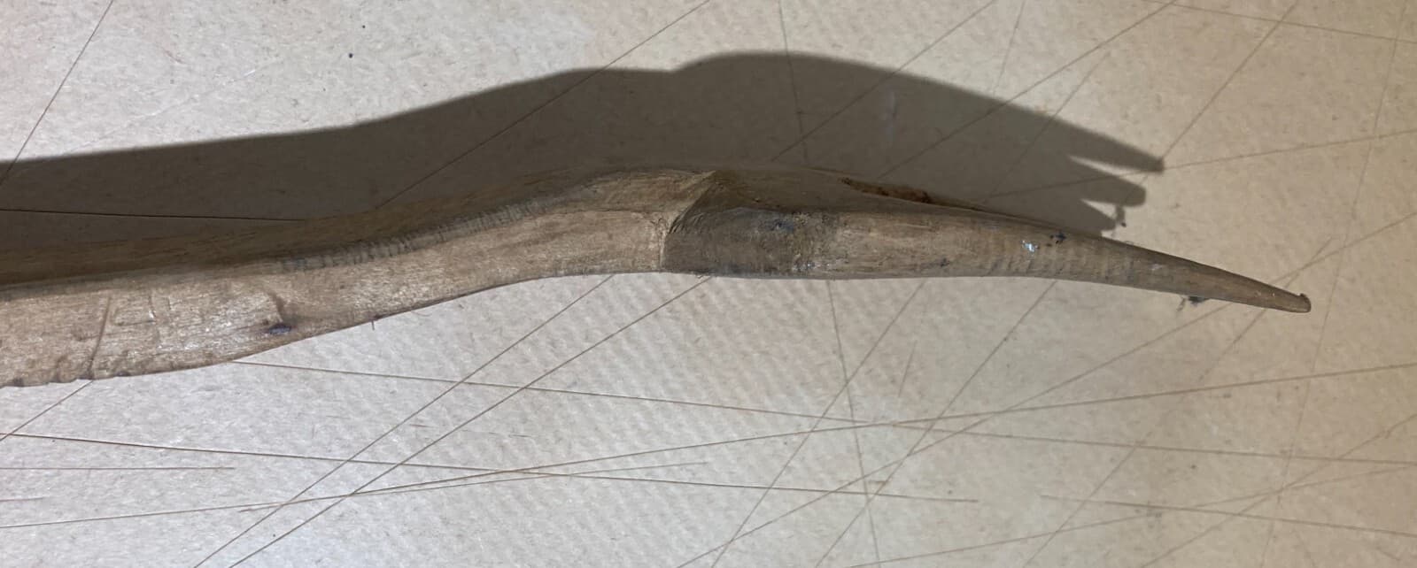 Folklore   Artigianato Popolare Del Legno   Forchettone Con Decori Incisi d'Epoca