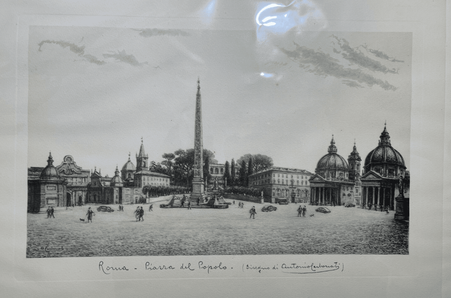 Antica Roma. Quercia Del Tasso Sul Gianicolo. Stampa Da Disegno Di Antonio Carbonati, 1950