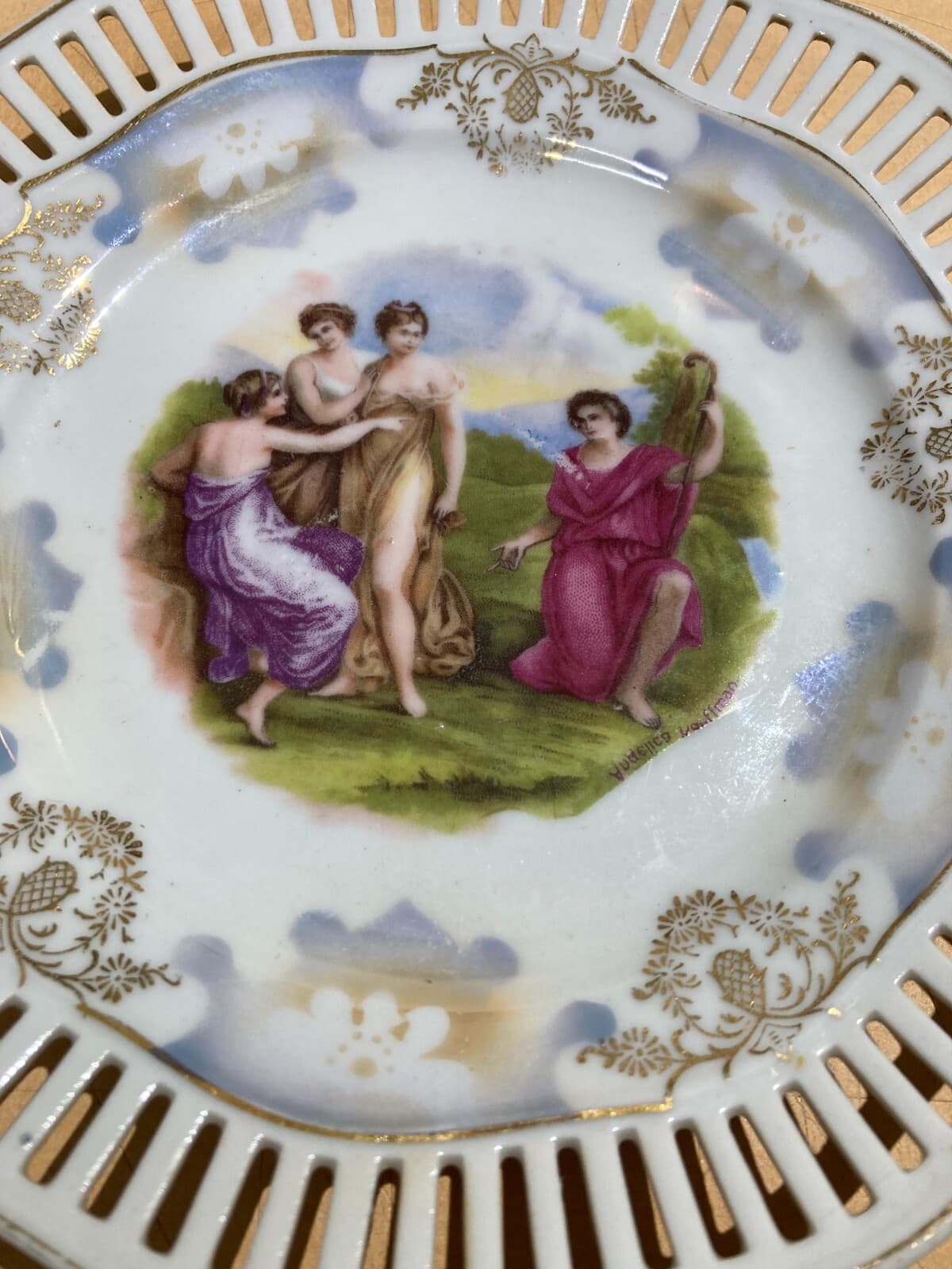 Piatto Decorativo In Porcellana Con Scena Pastorale Da Angelica Kauffman