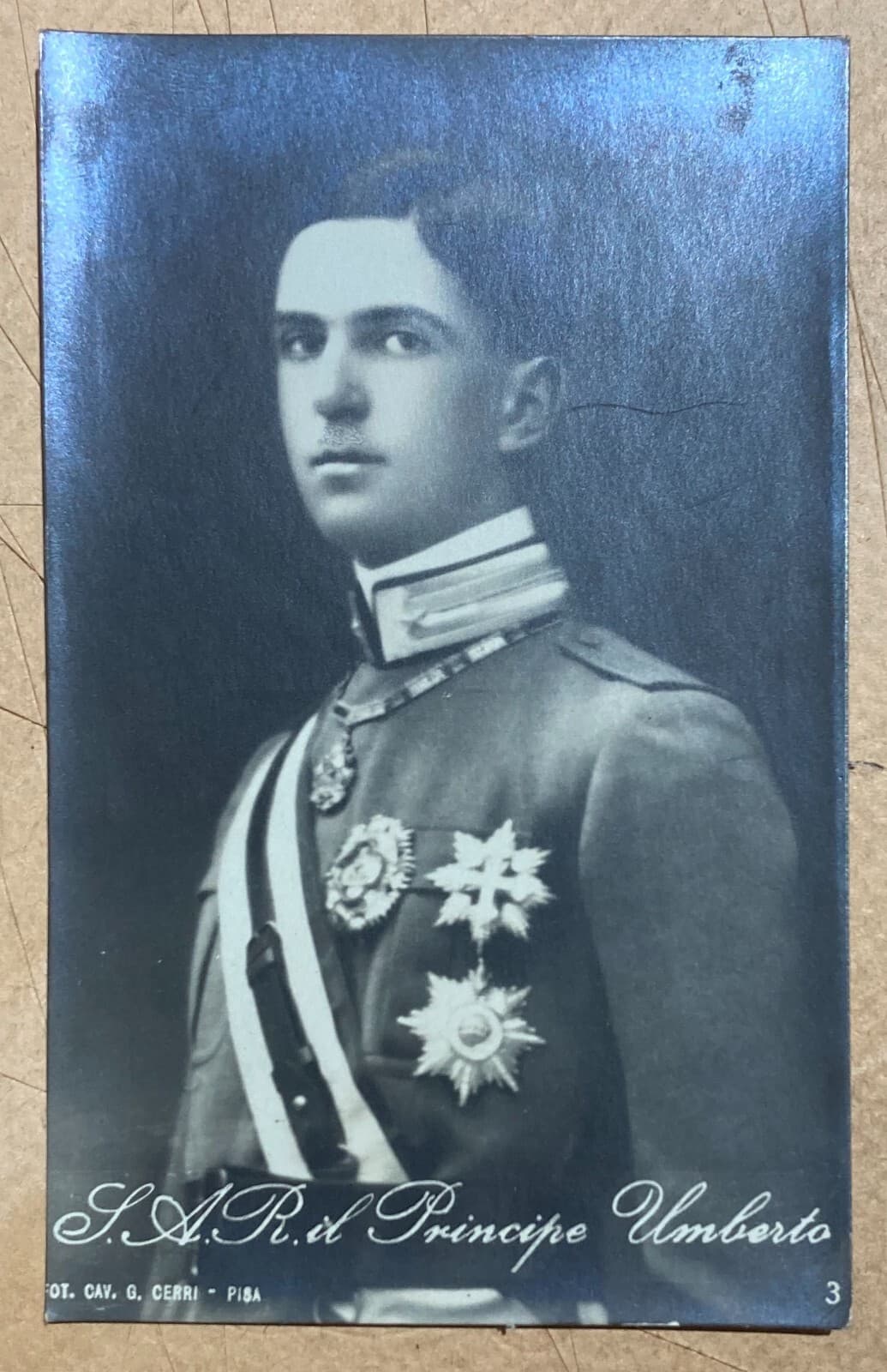 Principe Umberto Di Savoia, Ritratto Araldico In Fotografia d'Epoca Cerri, Pisa