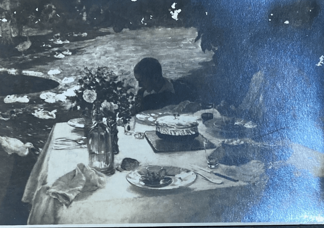 Giuseppe De Nittis: Colazione In Giardino   Fotografia d'Epoca