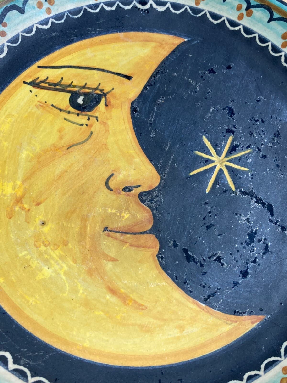 Artistico Piatto In Ceramica   Abruzzo   Castelli   De Fabritiis   Astrologia   Luna