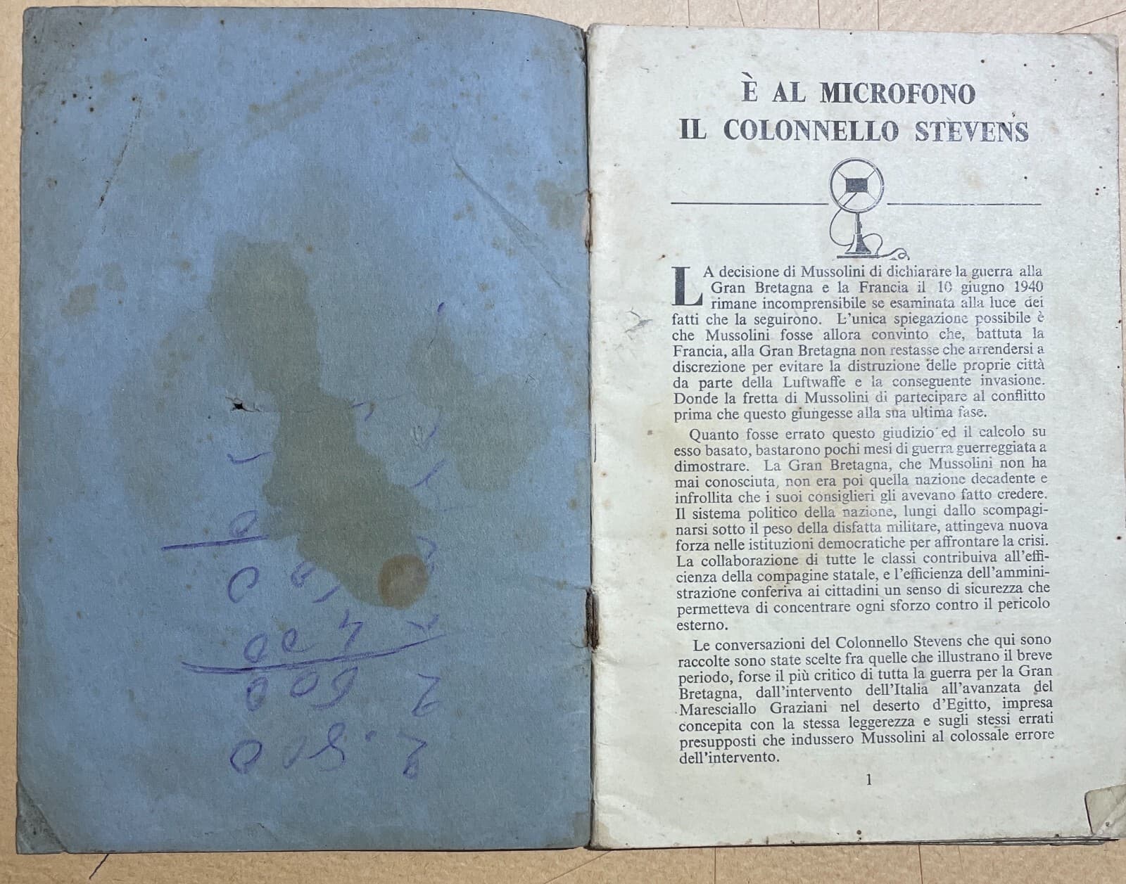 È Al Microfono Il Colonnello Stevens. Vol. II: Giugno Settembre 1940